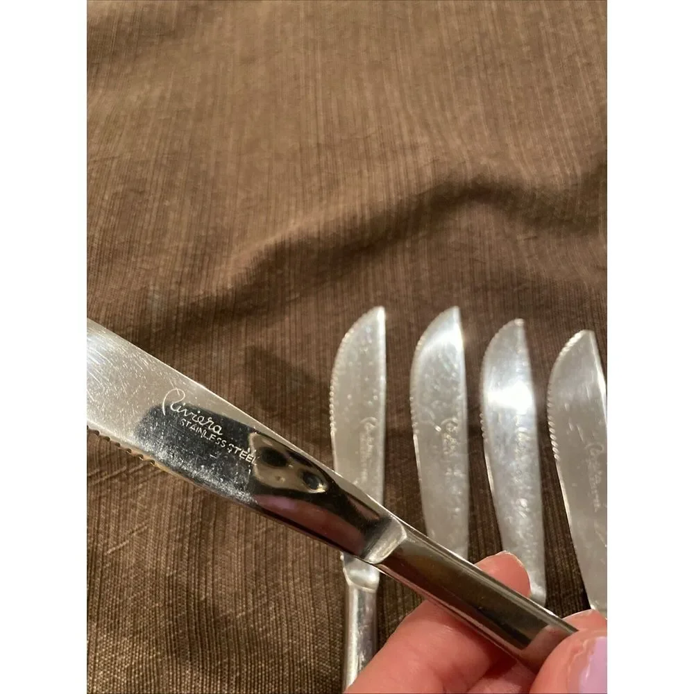 Lot of‎ 5 Riviera Stainless Steel Japan Flatware Steak Knives